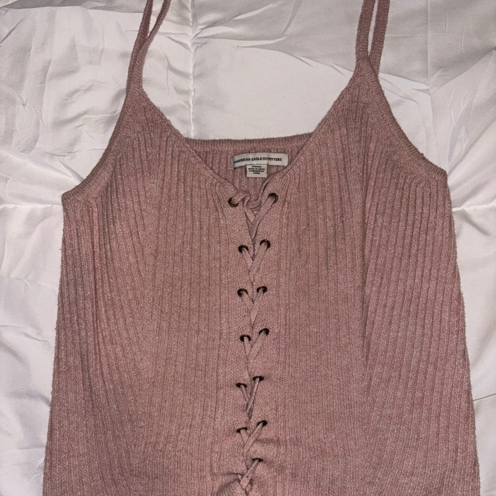 American Eagle Outfitters Mauve Lace-Up Camisole
